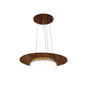 Ver imagem 1 de Pendente de Madeira Saturno Vidro Imola 40 cm Imbuia Madeluz Pendente Saturno Imola Dourado