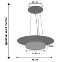 Ver imagem 2 de Pendente de Madeira Saturno Vidro Imola 40 cm Imbuia Madeluz Pendente Saturno Imola Dourado