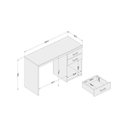 Ver imagem 4 de Escrivaninha Mesa Escritório Malta 2 Gavetas 120cm Branca