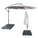 Ver imagem 5 de Ombrelone Estrutura em Alumínio e Cobertura em Poliéster 3m Thaiti Cinza com Base Lateral