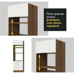 Armário de Cozinha Completa 290cm Rustic/Branco/Rustic Stella Madesa 01 - 10