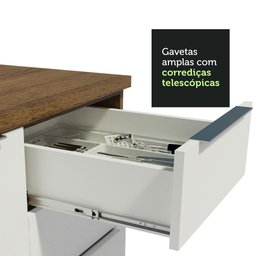 Armário de Cozinha Completa 290cm Rustic/Branco/Rustic Stella Madesa 01 - 8