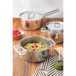 Caçarola Tramontina linha Brava em aço inox com fundo triplo 20 cm - 3