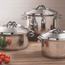 Jogo de Panelas Tramontina Aço Inox Fundo Triplo Cooktop Fogão Indução 3 Peças Solar - 2