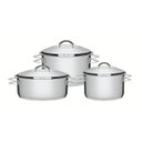 Ver imagem 1 de Jogo de Panelas Tramontina Aço Inox Fundo Triplo Cooktop Fogão Indução 3 Peças Solar