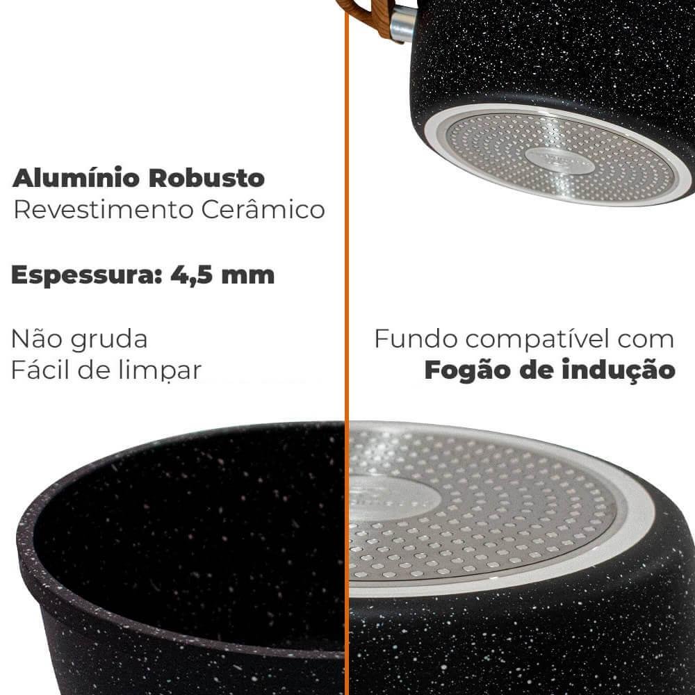 Conjunto de Panelas Revestimento Cerâmica Viena Preto 5 Peças 4,5mm - Casambiente Al162 - 2