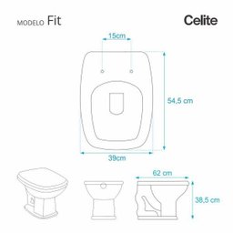 Assento Sanitário Fit Branco para Vaso Celite - 3