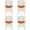 Conjunto 4 Cadeiras para cozinha Bertoia Cromada assento cor cobre aço maciço - 1