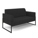 Ver imagem 1 de Sofá Namoradeira Base Industrial Alta Preto Marisa Veludo D03 - D\'rossi Cor Preto