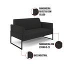 Ver imagem 2 de Sofá Namoradeira Base Industrial Alta Preto Marisa Veludo D03 - D\'rossi Cor Preto