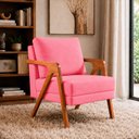 Ver imagem 1 de Poltrona Sala de Estar Maya Luxo Suede Rosa M3 - Monari Design