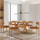 Ver imagem 1 de Sala de Jantar Mesa Star 180cm Tampo Laminado Barril e 6 Cadeiras Star Moderna Mobilia