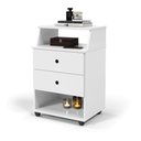 Ver imagem 1 de Mesa de Cabeceira Luxo 2 Gavetas - Branco