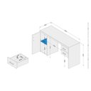 Ver imagem 4 de Escrivaninha Miranda 2 Gavetas 1 Porta 135cm Politorno