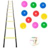 Kit Agilidade Treinamento Funcional Escada Plastico + 15 Chapeu Chines - 1