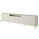 Ver imagem 5 de Rack para Sala de Estar TV 85 pol 4 Portas Pés Industrial Dourado Alef I03 Luna - Lyam Decor