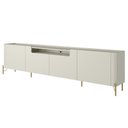 Ver imagem 4 de Rack para Sala de Estar Tv 85 Pol 4 Portas Pés Industrial Dourado Alef I03 Luna - Lyam Decor