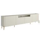 Ver imagem 2 de Rack para Sala de Estar TV 85 pol 4 Portas Pés Industrial Dourado Alef I03 Luna - Lyam Decor
