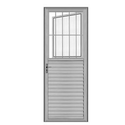 Porta Alumínio Brilhante 210x80 L.25 Vidro Mini Boreal LADO ESQUERDO - 1