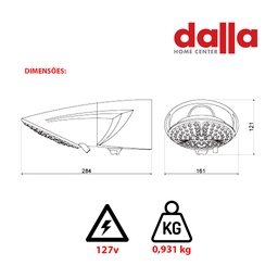 Ducha Lorenzetti Top Jet Multitemperaturas 5500w 127v Branco - 5