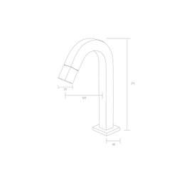 Torneira para Lavatório Lavabo Banheiro Slim Tube Quadrada Bica Baixa Pratica Inox Cromado Luxo1/4v  - 2
