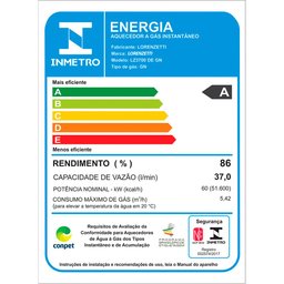 Aquecedor de Água a Gás Lorenzetti Lz 3700de Gn 37 Litros Bivolt Digital - 4