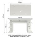Ver imagem 3 de Mesa para Computador Gamer Madesa 9409 e Painel para TV até 50 Polegadas Branco Cor:Branco