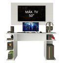 Ver imagem 4 de Mesa para Computador Gamer Madesa 9409 e Painel para TV até 50 Polegadas Branco Cor:Branco