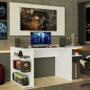 Ver imagem 1 de Mesa para Computador Gamer Madesa 9409 e Painel para TV até 50 Polegadas Branco Cor:Branco
