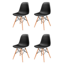 Ver imagem 1 de Kit 4 Cadeiras Polipropileno Eiffel; Design Moderno e Alta Resistência - 140kg Preta