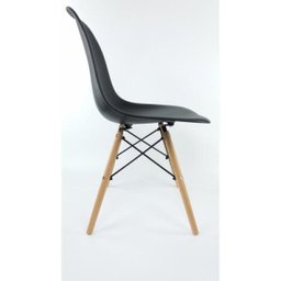 Cadeira Eiffel com Base de Madeira Assento em Pp Goede Eiffel Interna Preta- Caixa C/ 4 Unidades - 6