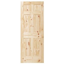 Porta de Madeira Sólida Rústica 6 Paineis 70 x 210cm - Goede - 1