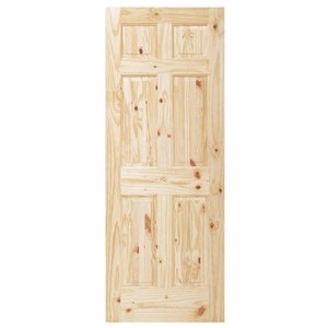 Porta de Madeira Sólida Rústica 6 Paineis 90 x 210 cm - Goede
