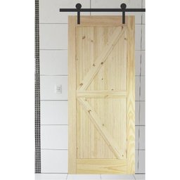 Porta de Madeira de Correr Tipo Celeiro Modelo K 81cm x 2,13M - 1