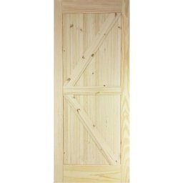 Porta de Madeira de Correr Tipo Celeiro Modelo K 81cm x 2,13M - 3