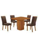 Ver imagem 2 de Mesa de Jantar Eloise 90cm Tampo MDF Laminado Canto Copo com 4 Cadeiras Lisa