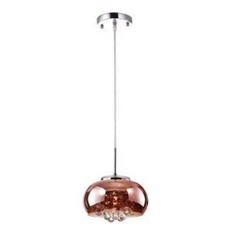 Pendente / Plafon Soho 1 x G9 Cobre e Transparente Bella Iluminação - 12 x 22 cm