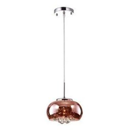 Pendente / Plafon Soho 1 x G9 Cobre e Transparente Bella Iluminação - 12 x 22 cm - 8