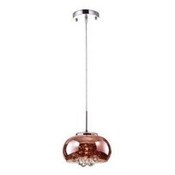 Pendente / Plafon Soho 1 x G9 Cobre e Transparente Bella Iluminação - 12 x 22 cm - 11