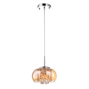 Lustre Pendente Cristal Vidro Ambar Soho Pd007am 22cm Bella