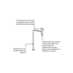Torneira De Cozinha Deca Bica Alta Telescópica 90º Cromada 1169.C.LNK - 5