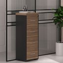Ver imagem 2 de Armário para Escritório Arquivo 04 Gavetas Atria Executiva A02 Nogal Preto - Lyam Decor