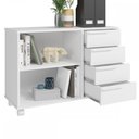 Ver imagem 3 de Gaveteiro com Rodízios 4 Gavetas 1 Prateleira Office Branco - Pnr Móveis