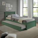 Ver imagem 1 de Conjunto Cama Solteiro Inglesa com Cama Auxiliar em Madeira Maciça Verde
