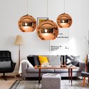 Ver imagem 3 de Pendente Bola Vidro Cobre Dixon Luminária Lustre Design Copper 25cm LM1834