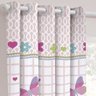 Cortina Infantil Borboletas com Forro Blackout 2,00 x 1,80 Santista - 2