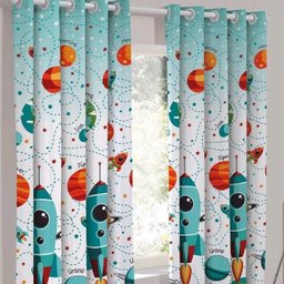 Cortina Infantil Espacial com Forro Blackout 2,00 x 1,80 Santista - 2 Cortina Infantil Espacial com Forro Blackout 2,00 x 1,80 Santista - 2