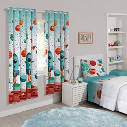 Cortina Infantil Espacial com Forro Blackout 2,00 x 1,80 Santista - 1 Cortina Infantil Espacial com Forro Blackout 2,00 x 1,80 Santista - 1