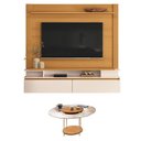 Ver imagem 1 de Home Suspenso Astor Cinamomo Off White com Mesa de Centro Sky com Tampo de Vidro Cinamomo - Hb Mó