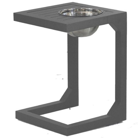 Mesa de Centro com Balde Tampo Trama Original Cinza